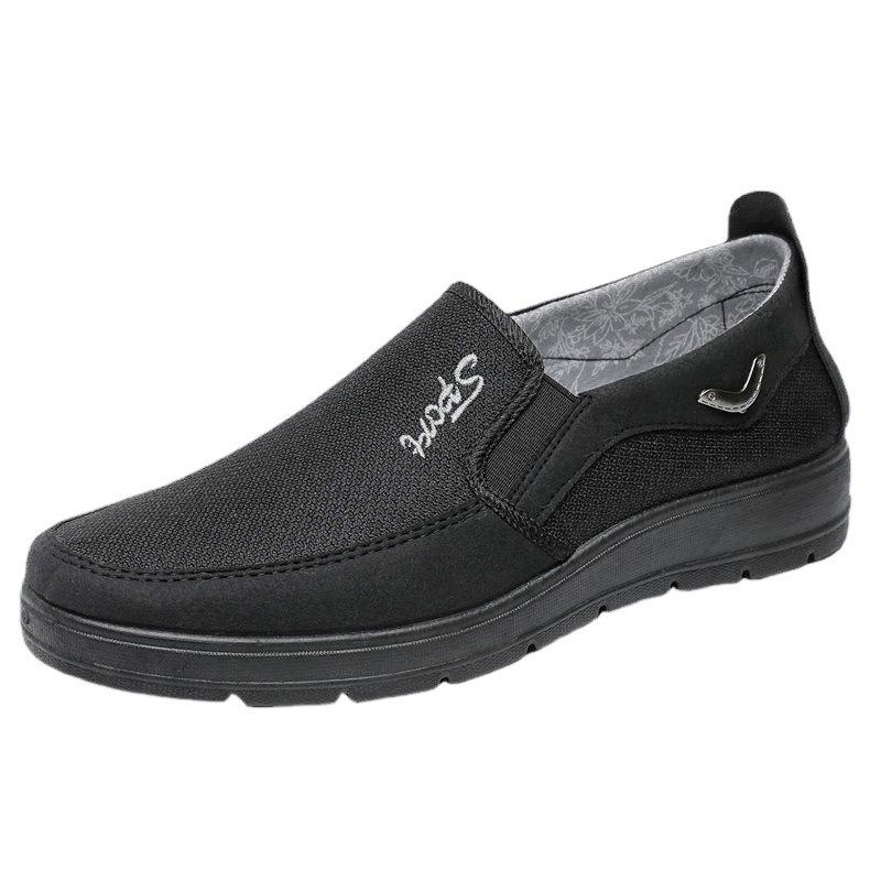 

2024 Новые парусиновые туфли мужские классические лоферы мужская повседневная обувь дышащая прогулочная плоская мужская обувь кроссовки 41 чёрный