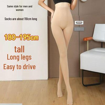 Medias de Terciopelo Altas Unisex 180-195cm, Grosor Medio 120D Efecto Pierna Desnuda, Alta Elasticidad