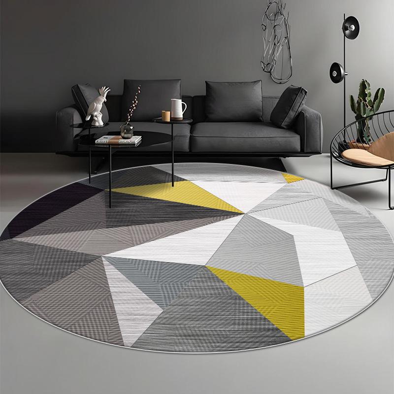 Modern Geometric Circular Carpet Luxury Office Chair Floor Mat for Spacious Living Room Sofa Carpet Home Decoration