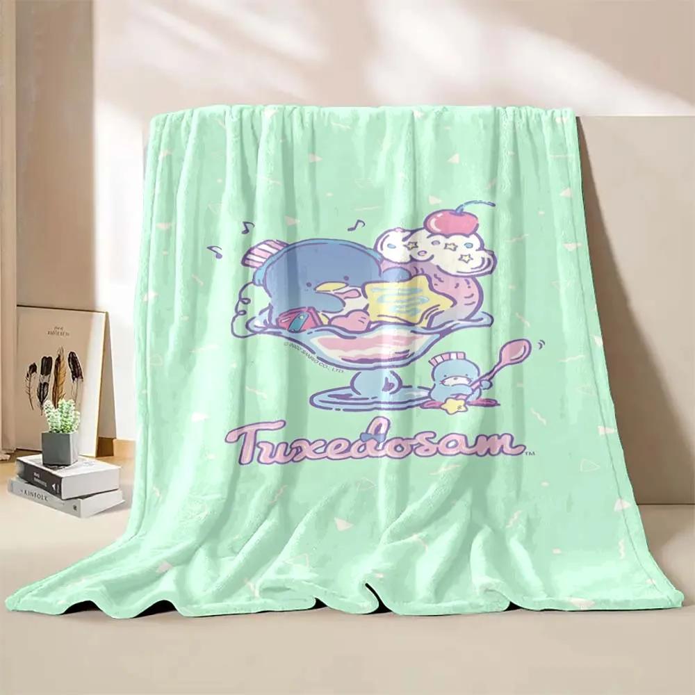 Cartoon Penguin Tuxedo Sam Blanket Soft Fluffy Children Adults Plush Summer Quilt Girl Bedspread Throw Blanket for Sofa Bed
