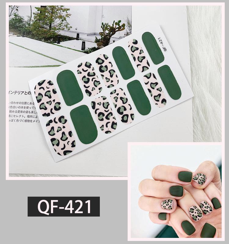 New Ins Leopard Print Nail Sticker Waterproof and Long-lasting European and American Nail Sticker Pregnant Women Can Use Nail Sticker