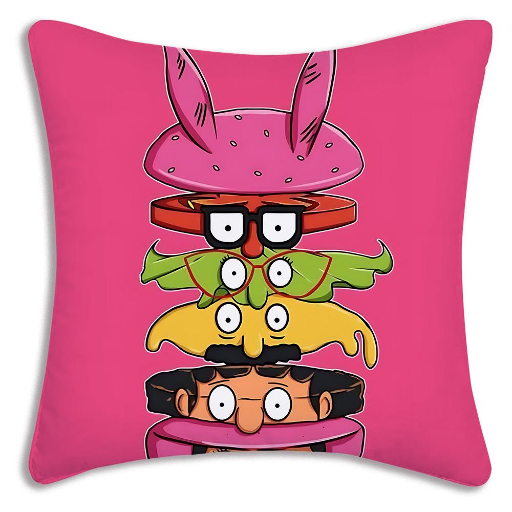 Cartoon B-Bobs B-Burgers Pillow Covers Cartoon Sofa Decorative Home Double-sided Printing Short Plush Cute Cushion Cover