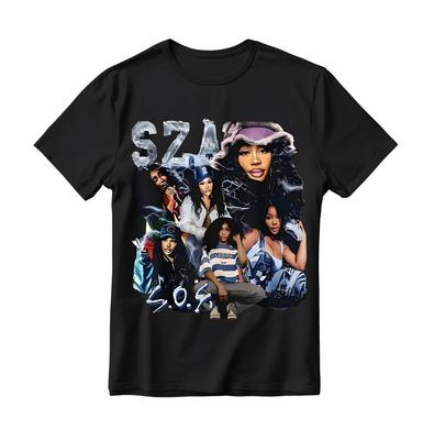 Neues schwarzes Punk Hip Hop Harajuku T-Shirt - Rapper SZA CTRL X SOS Album Grafik Unisex T-Shirt
