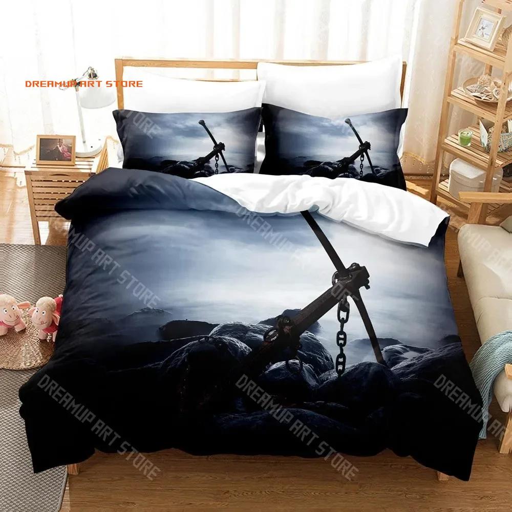 3D Print Blue Anchor Bedding Set Cartoon Anime Three-piece Set Adult Kid Bedroom Duvetcover Sets 3D Kawaii