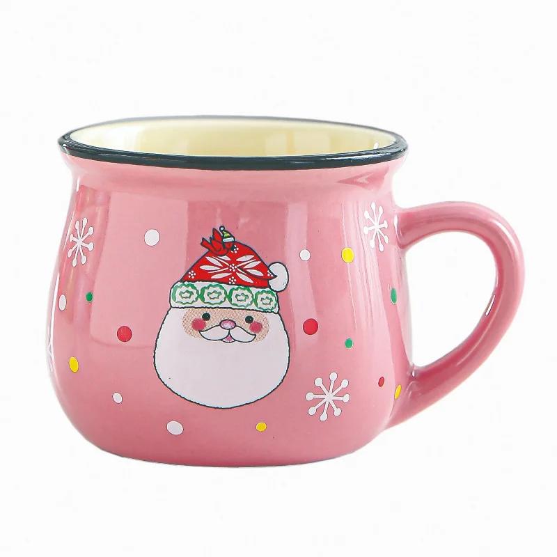 Creative Ceramic Christmas Mousse Mugs Santa Coffee Cups for Kids Office Home Baking Dessert Breakfast Milk Cups Tea Mug Gifts