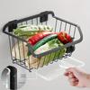 Kitchen Storage Basket Stainless Steel Fruit Vegetable Drain Storage Organizer Wall Mounted Spice Rack Dish Shelf Kitchen Tool