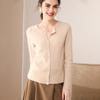 Women's 100% Pure Cashmere Round Neck Cardigan - 2024 Spring/Autumn Loose Knit Long Sleeve Thin Outerwear High-end