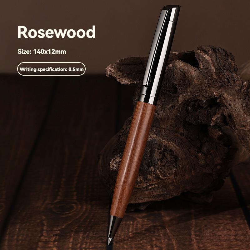 

1-4Pcs Premium Metal Ballpoint Pen Wood Barrel for Smooth Writing Experience and High-End Design-Black Ink-Office Luxury Pen