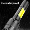 Multifunctional Flashlight Outdoor Led Lighting Portable Home Cob Side Light Usb Rechargeable Strong Light Flashlight