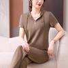 2026 Spring Casual Women's Half-Zip Hooded Sports Suit with Rhinestones - Two-Piece Set for Middle-Aged Moms