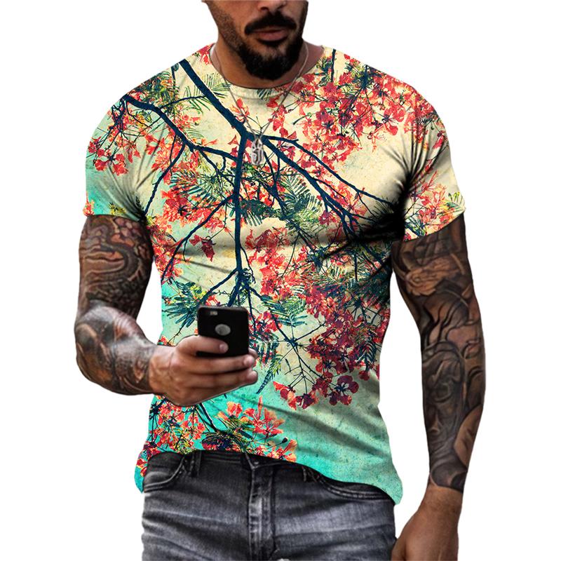 Neue Mode Herbst Landschaft grafik t-shirts Sommer Männer Casual Landschaft Muster Tees 3D Gedruckt Oansatz übergroßen t-shirt Tops