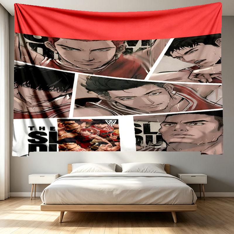 SLAM DUNK Print Tapestry - Portable Wall Decor Cloth, for Home, Dorm, Travel, Bedroom, Living Room - Ideal Birthday Housewarming Gift