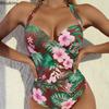 Nyt 2024 Sommer Badetøj Kvinder Én Del Sexet Blomstret Print Strand Outfits Kvinder Smal Pasform Badedragt til Piger Strandtøj Sexede Bikini'er