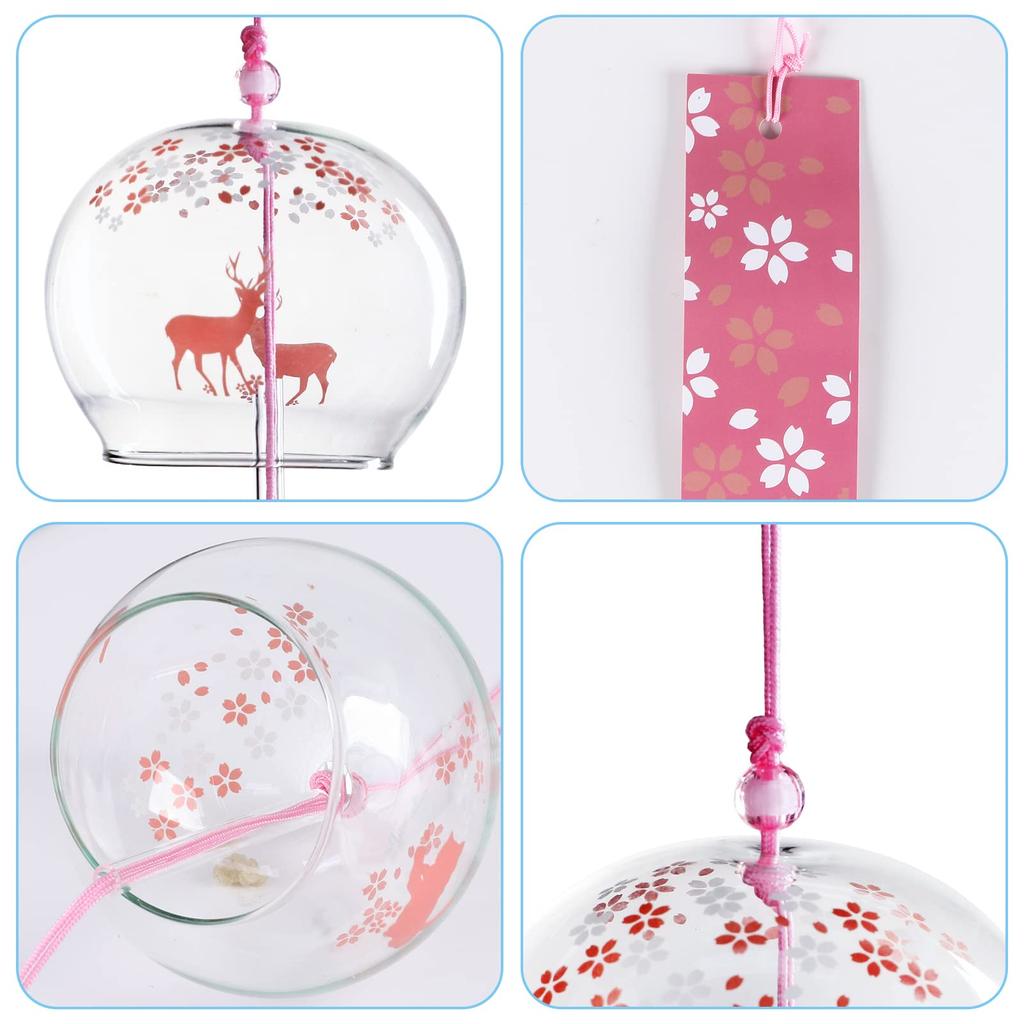 Wind Chimes A Summer Tradition Glass Wind Chimes Wind Chimes Soothing Sounds Japanese Style Stylish and Cute Cool Hanging Wind Chimes Set of 4 Floral