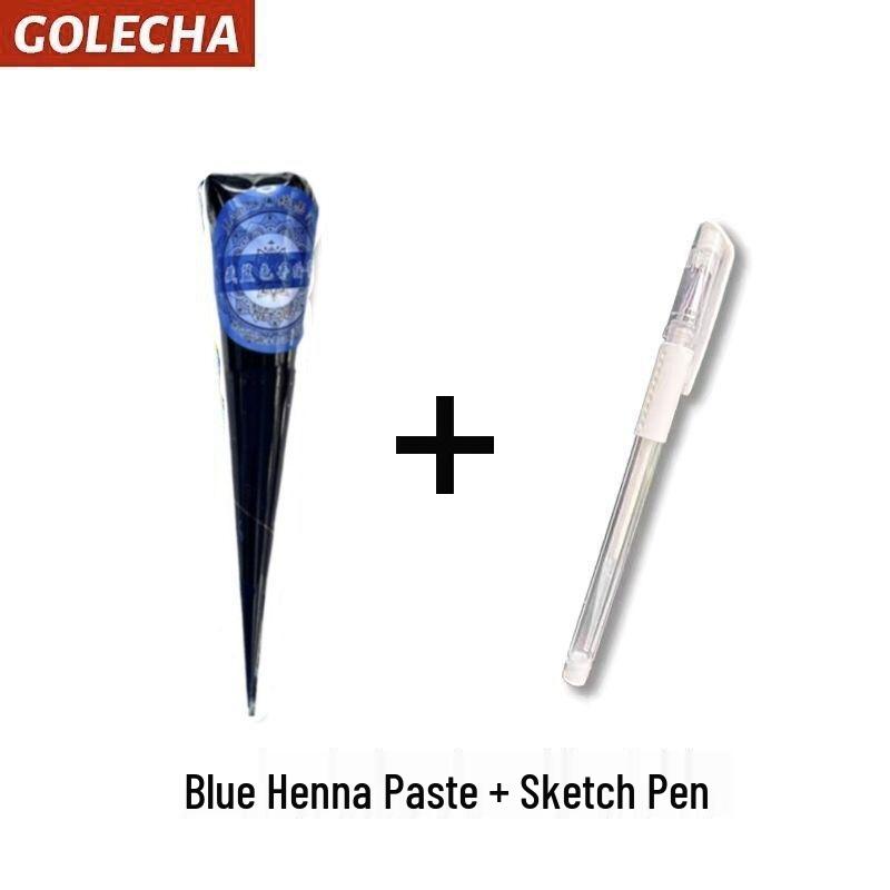 GOLECHA Semi-Permanent Waterproof Henna Tattoo Paste for Freckles and Stencils - Indian Hand-Painted Style