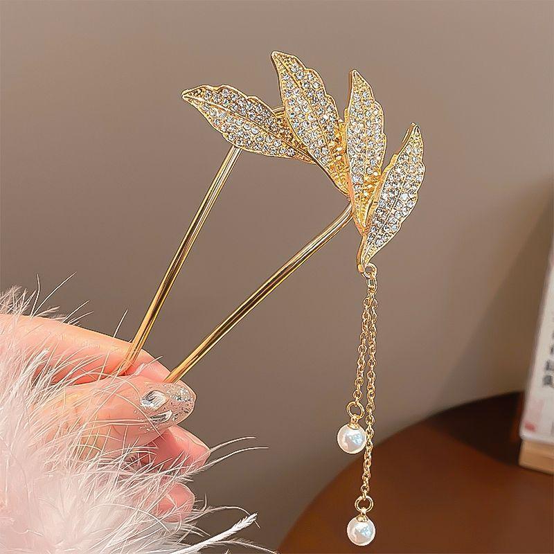 Elegant U-Shaped Chinese Hairpin: Women's Bun Tool, Decorative Insert Comb, Premium Hair Accessory