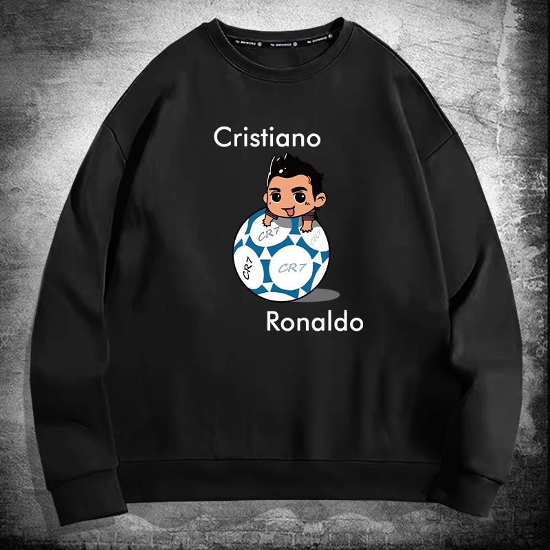 Football Sports Crew Neck Pullover Sweater Men s and Women s Autumn Youth Trend Brand Loose Shoulder Jacket 155XXS