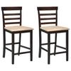 Day and Night - Day and Night Kitchen Bar Stools 2 Units Brown Fabric