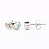 Blue Zircon Stud Earrings 925 Sterling Silver Rhodium Plated Fine Jewelry Gift for Her