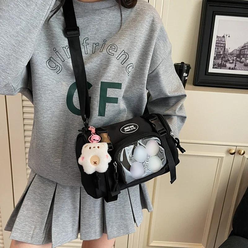 Japanese Style Transparent Crossbody Bag Anime Ita Bag Cute Y2K Ulzzang Large Capacity for Doll Phone Storage Student Outing