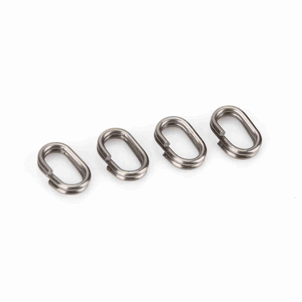 100 Stück Edelstahl Ovale Sprengringe Wirbel Karabiner Karpfenangeln Zubehör Verbinder