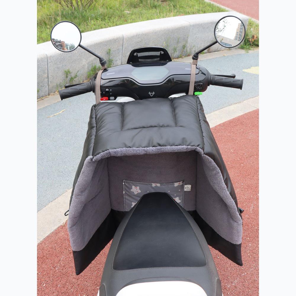 Electric Motorcycle Winter Windshield Cover - Extra Large, Fleece-Lined, Waterproof PU Leather
