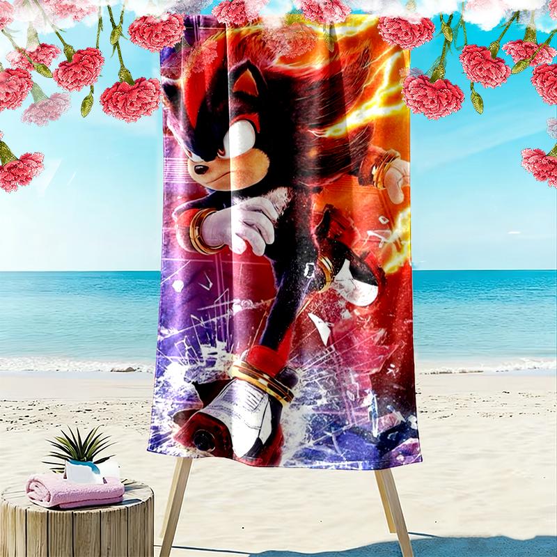 SONIC Beach Towel Suitable for Travel, Outdoor Activities, Swimming Pools, Yoga, Surfing, Camping, Hiking, Gym