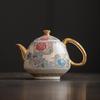Chaxun Handmade Silver Filigree Ceramic Gongfu Tea Set