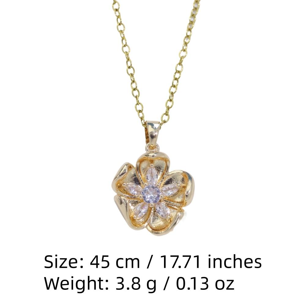 Luxury Flowers Pendant Necklaces for Women Fashion Zirconia Necklace Wedding Party Jewelry Accessories