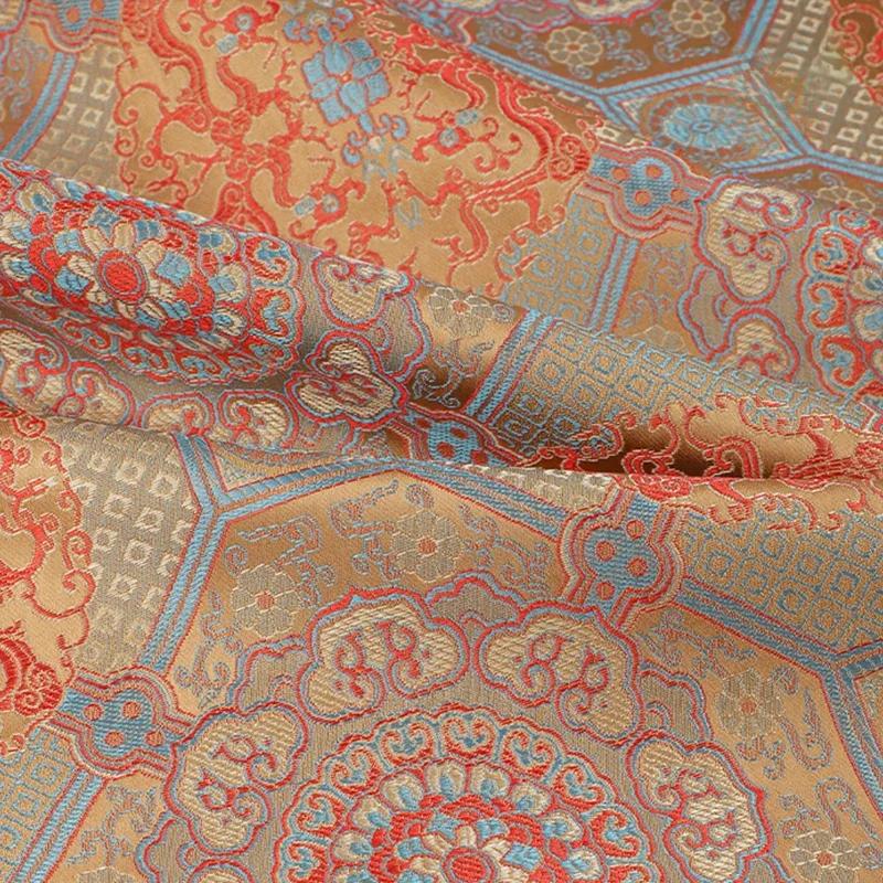 100x145cm 3D Relief Damask Fabric Brocade Jacquard Flower Pattern Fabric DIY Sew New Chinese Cheongsam Dress Hanfu Garments