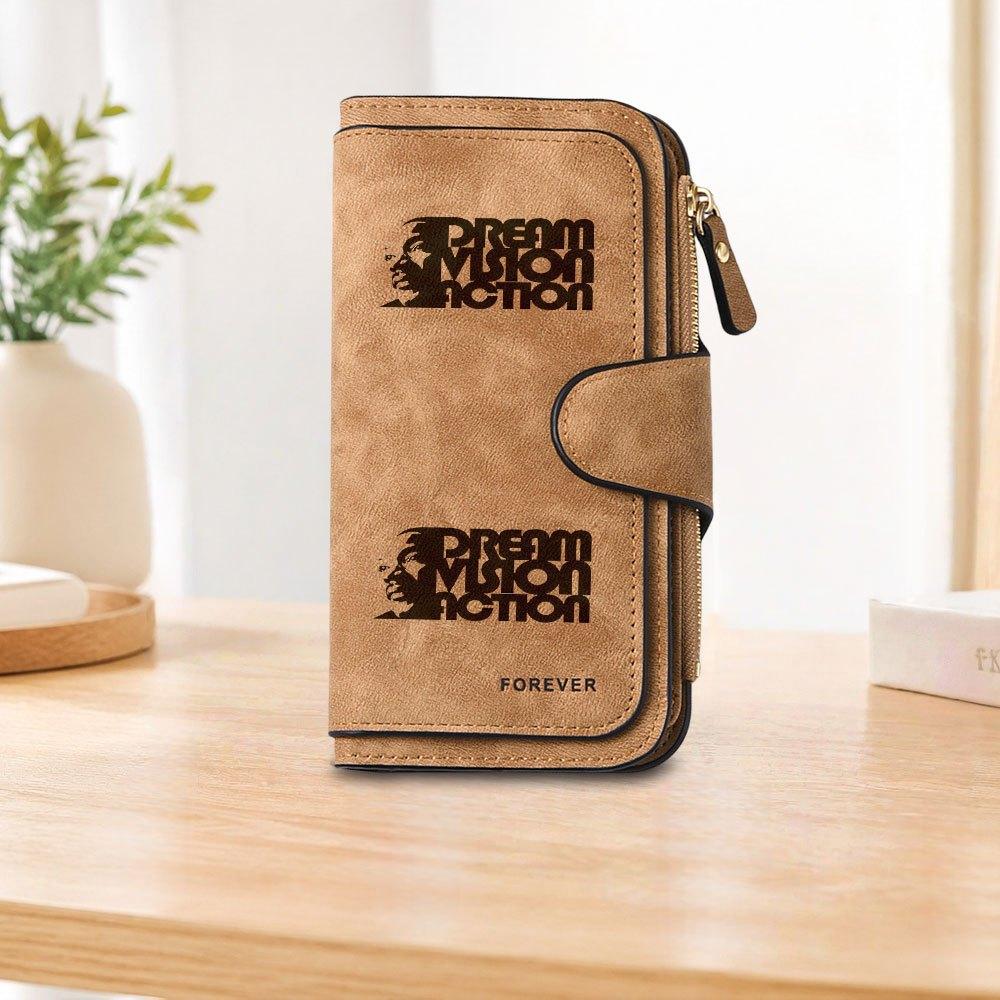 Dreamvision Long Zipper Wallet, Large Capacity Card Holder, Unisex Clutch Bag, Fashionable Zipper Coin Purse, Suitable for Daily Use, A Great Gift