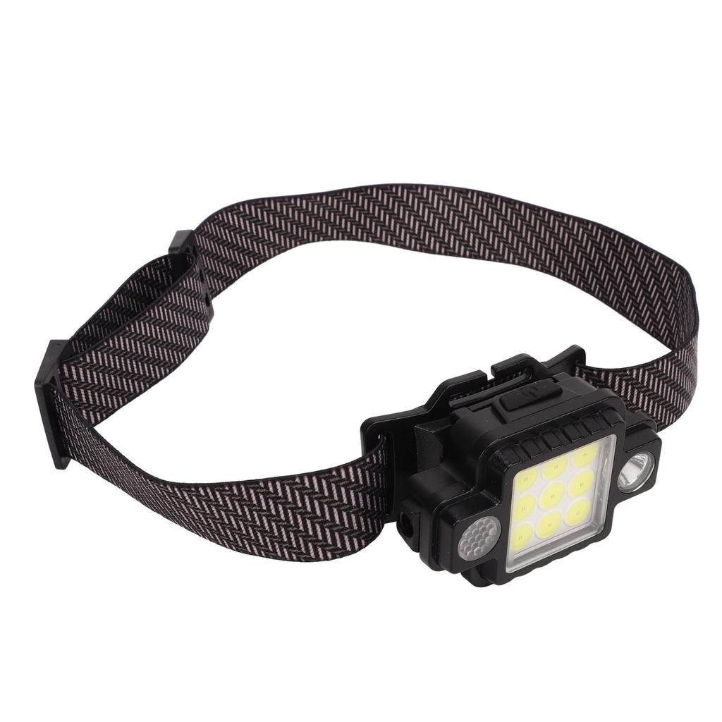 LED Headlamp USB Magnetic Ultralight COB Multifunction ABS Magnetic Headlight with Red Blue Light Mode for Outdoor Night
