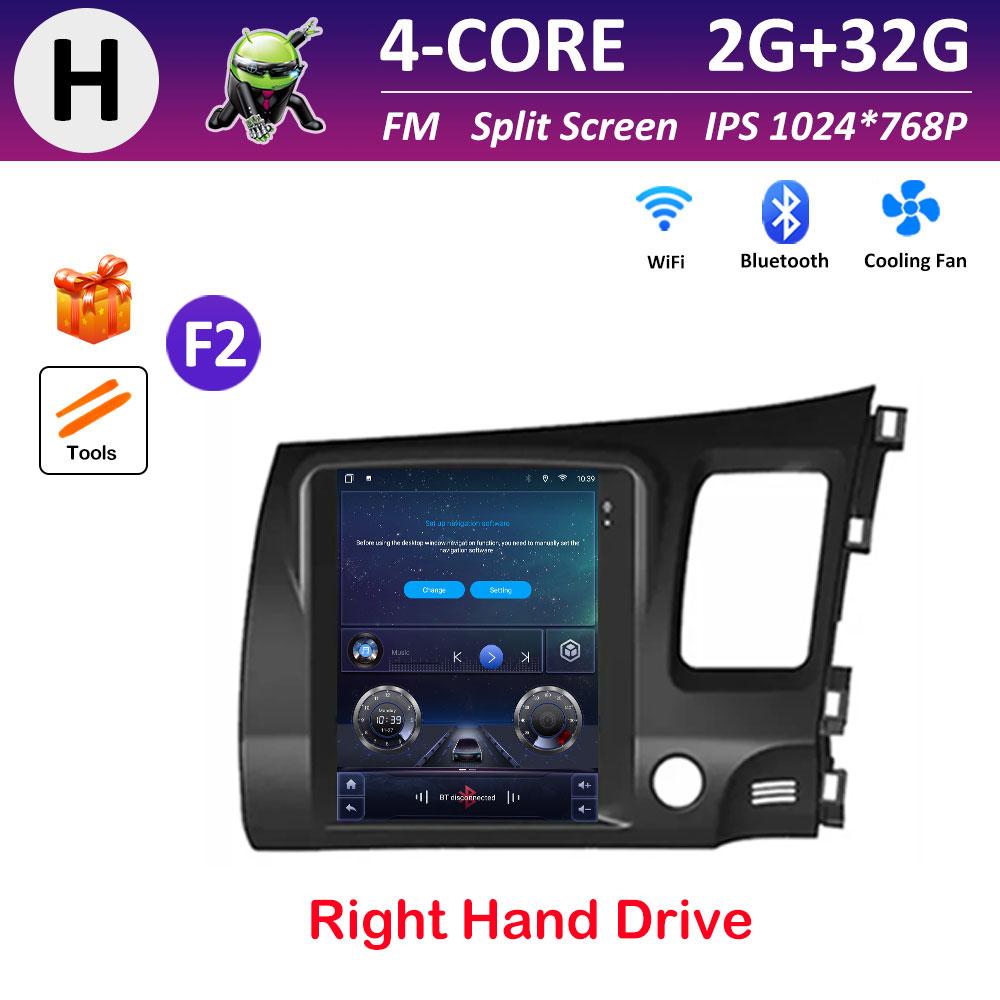 Car Multimedia Video Radio Player WIFI for Honda Civic 2005 2006 2007 2008 - 2012 Android OS Wireless Carplay GPS Navigation 4G