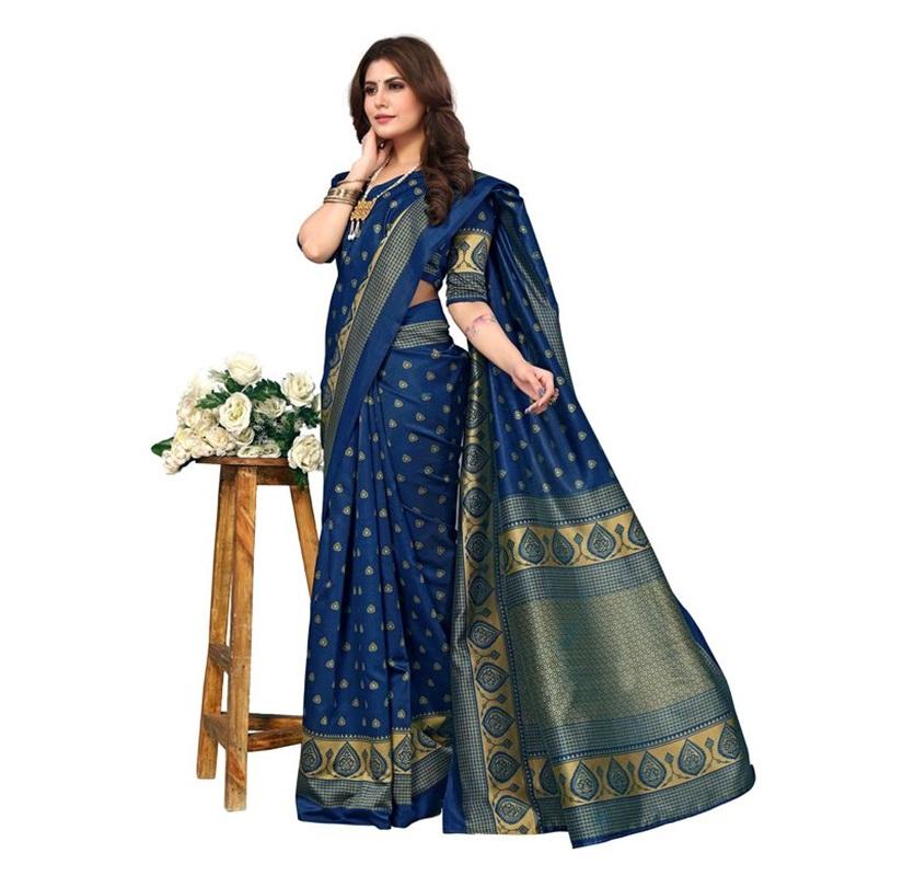 TreegoArt Fashion Women's Art Silk Printed Ethnic Wear Indian Saree With Unstitched Blouse Piece