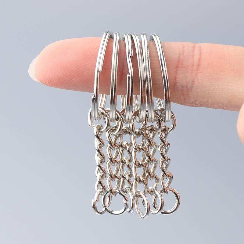 10pcs/lot Flat Key Chain Key Ring Keychain Long Round Split Keyrings Keychain For Jewelry Making Accessories Wholesale