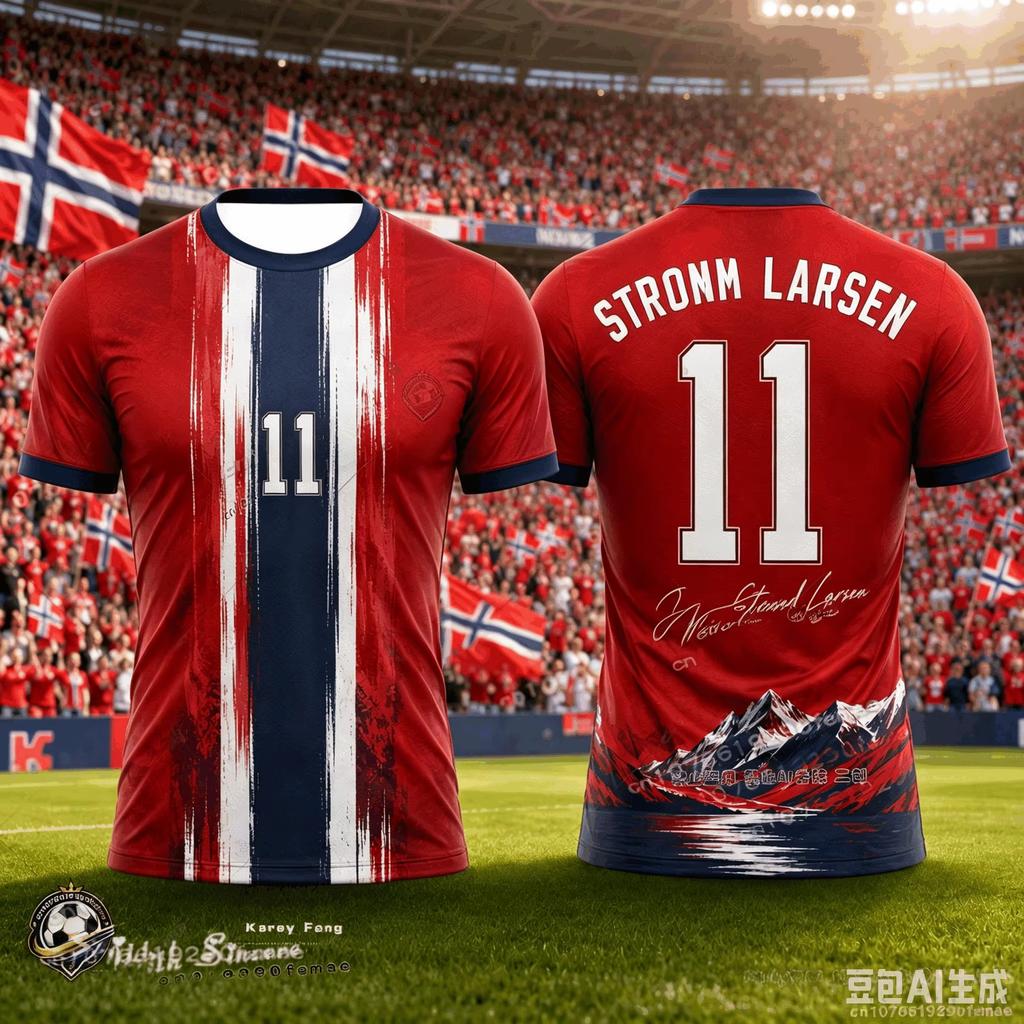 Sommer Norwegen Fußball T-Shirt Tops Fußball 3D Druck Fußballtrikot Herren Freizeit T-Shirt Atmungsaktiv Herren Damen Kurze Ärmel Oberteil