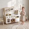 Children's Wooden Kitchen with Stainless Steel Utensils