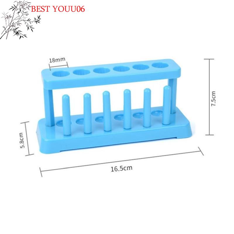 (YOUU06)New Lab School Supplies Red Plastic Test Tube Rack 6 Holes Holder Support Burette Stand Laboratory Test Tube Stand Shelf
