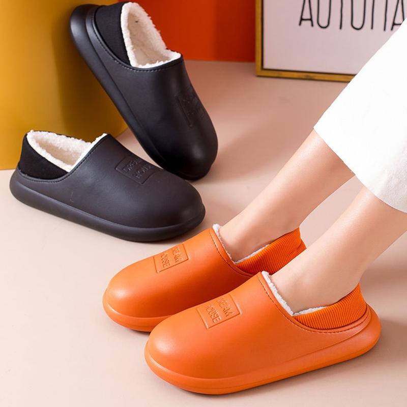 Zapatillas De Cuero Antideslizantes Cálidas Y Antideslizante Zapatillas De Cuero Antideslizantes Cálidas Y Antideslizante