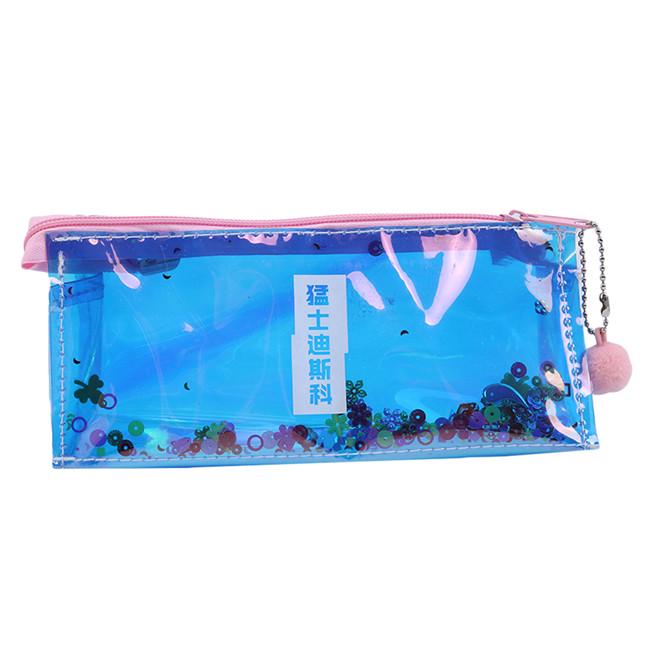 Laser Pencil Case Quicksand Reflective Pencilcase Transparent Penbox Stationery School Supplies