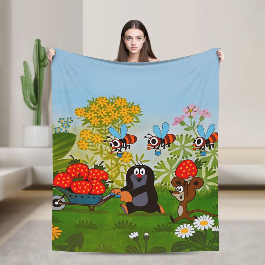 Czech Cartoon Krtek Mole Blanket Quality Warm Soft Bedding Throws Winter Plane Travel Home Decor Graphic Bedspread