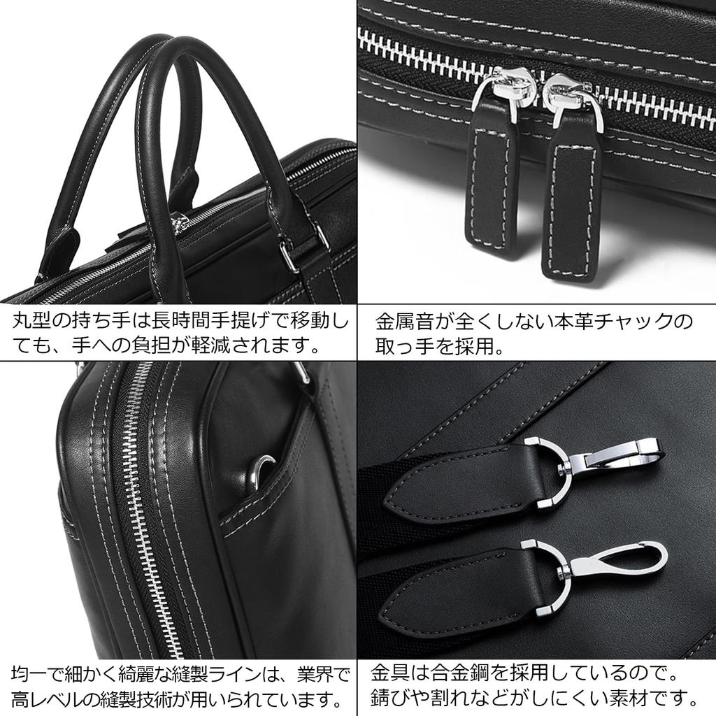 Achiyu Herren Echtleder Business Tasche, Selbststehend, 2-Wege, A4-Größe, Großes Fassungsvermögen, Leder Aktentasche, Perfekt für Jobsuche, Geschäftsreisen,