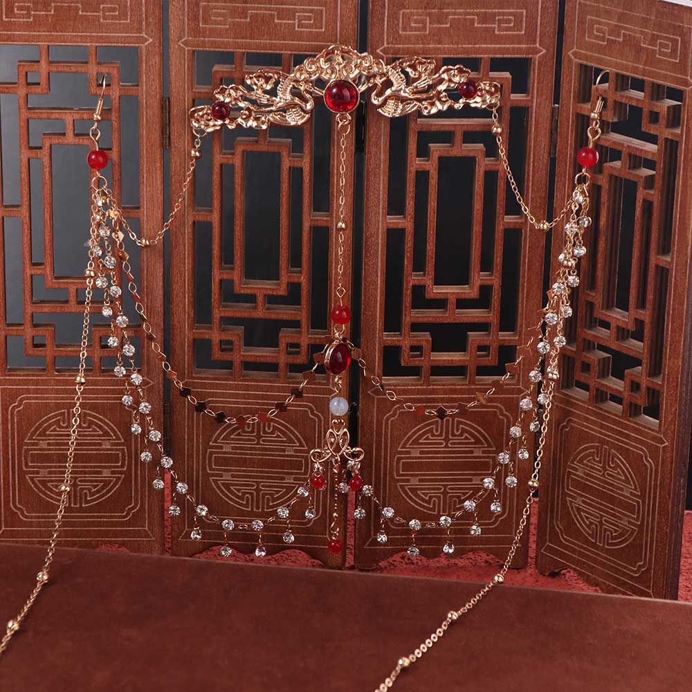 Tassel Rhinestone Head Chain Crown Wedding Headband Fairy Forehead Chain  Women