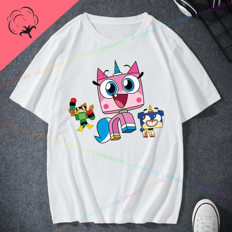 Unikitty Cat Print Funny Tee Shirt Cute 90s  Funny Tee Man Womens 100 Cotton Short Sleeves Couple Birthday Gift Party Shirt