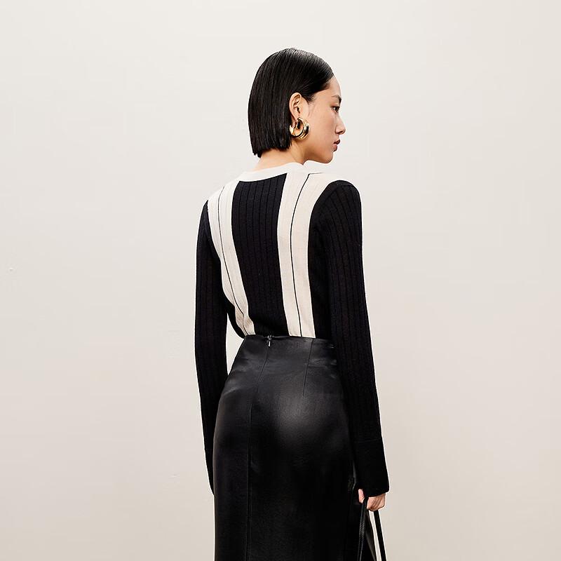 LESS 2024 Autumn Slim-Fit V-Neck Cardigan Sweater