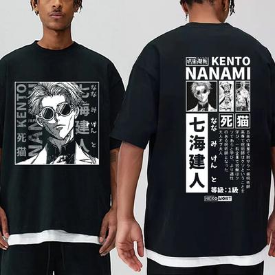 Anime Jujutsu Kaisen T-shirt Japanese Unisexga Nanami Kento Short Sleeve T-shirts Unisex 100% Cotton Casual Oversized T Shirt Unisex