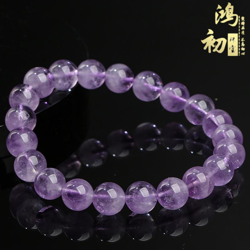 Hongchu Crystal Natural Amethyst Round Bead Bracelet Natural Amethyst Super Seven Treasure Bowl Bracelet