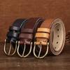 Retro Washed Extra Thick Outdoor First Layer Cowhide Belt Copper Buckle Men's Versatile Casual Belt Men's