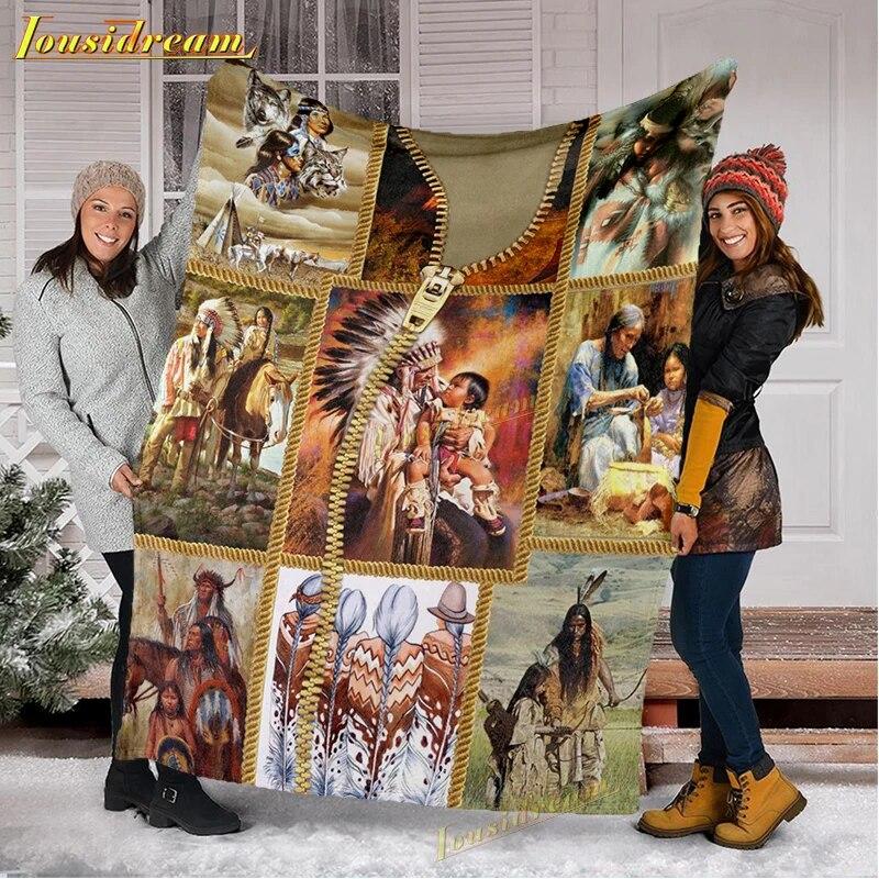 Dream Catcher Blanket Eagle Flannel Owl Throw Blankets Bull Warm Cover Sofa Bed Bedspread Bedroom Couch