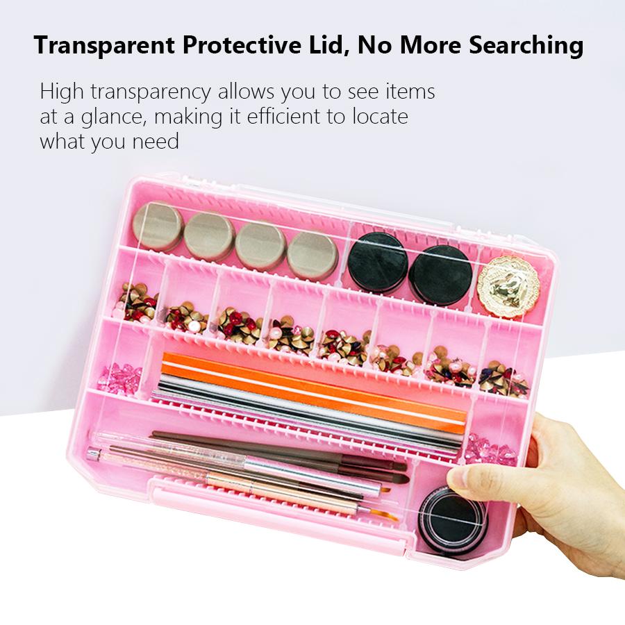 30 Compartments Large Capacity Storage Box for Nail Art Rhinestones, Jewelry, Beads, Small Parts Organizer
